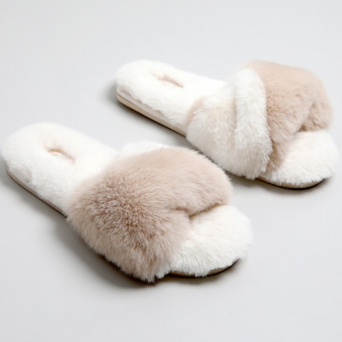 Тапочки Halluci "Мех" (Бело-бежевый)